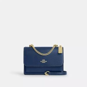 NWT Coach Klare Navy Blue Crossbody Bag with Gold Accents